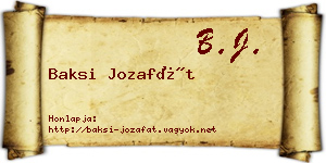 Baksi Jozafát névjegykártya